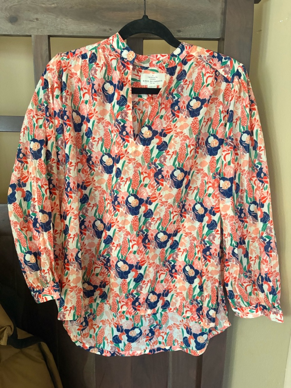 Trovata BIRDS OF PARADIS Bailey Floral Cotton Blouse, size M - Picture 10 of 14